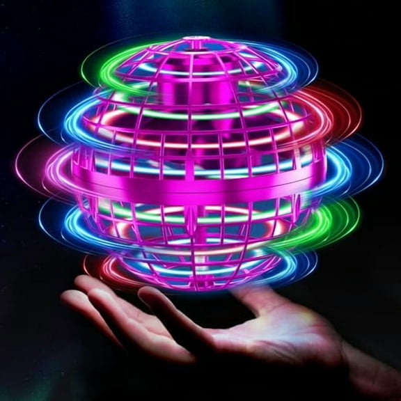 Flying Orb Ball 2025 Toys Soaring Hover Pro Boomerang Galactic Fidget Cool Magic Hand Controlled Mini Drone Cosmic Globe Spinner Safe for 6 7 8 9 10+ Year Old Kids Outdoor Toys (Purple)