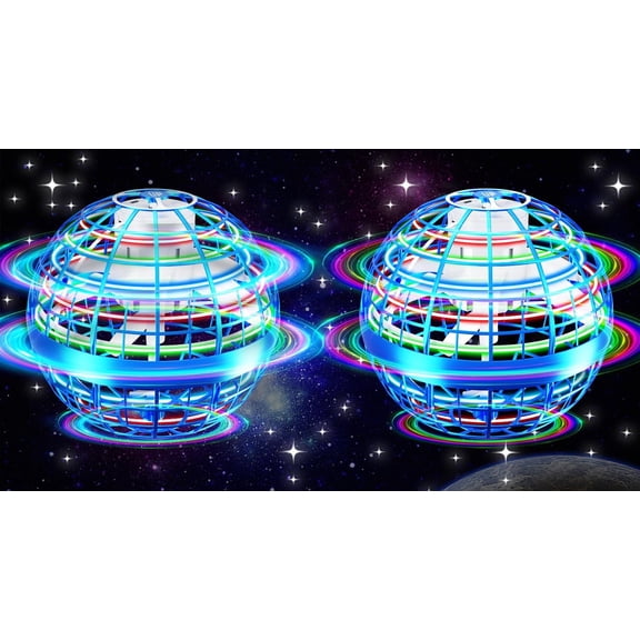 Flying Orb Ball Toy, Galaxy Cosmic Fly Ball, Magic Hand Controlled Mini Galactic Hover Ball, Cosmic Globe, Fly Fidget Spinner, Cool Outdoor Toy for 6 7 8 9 10+ Year Old Boys Girls, 2pcs