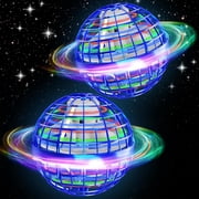 Flying Orb Ball Toy, Flying Toy Boomerang Fly Spinners for Kids Adults Indoor Outdoor Hover Ball Toy, Globe 360 Rotating Hand Controlled Flying Orb Ball Toys Blue 2 pack