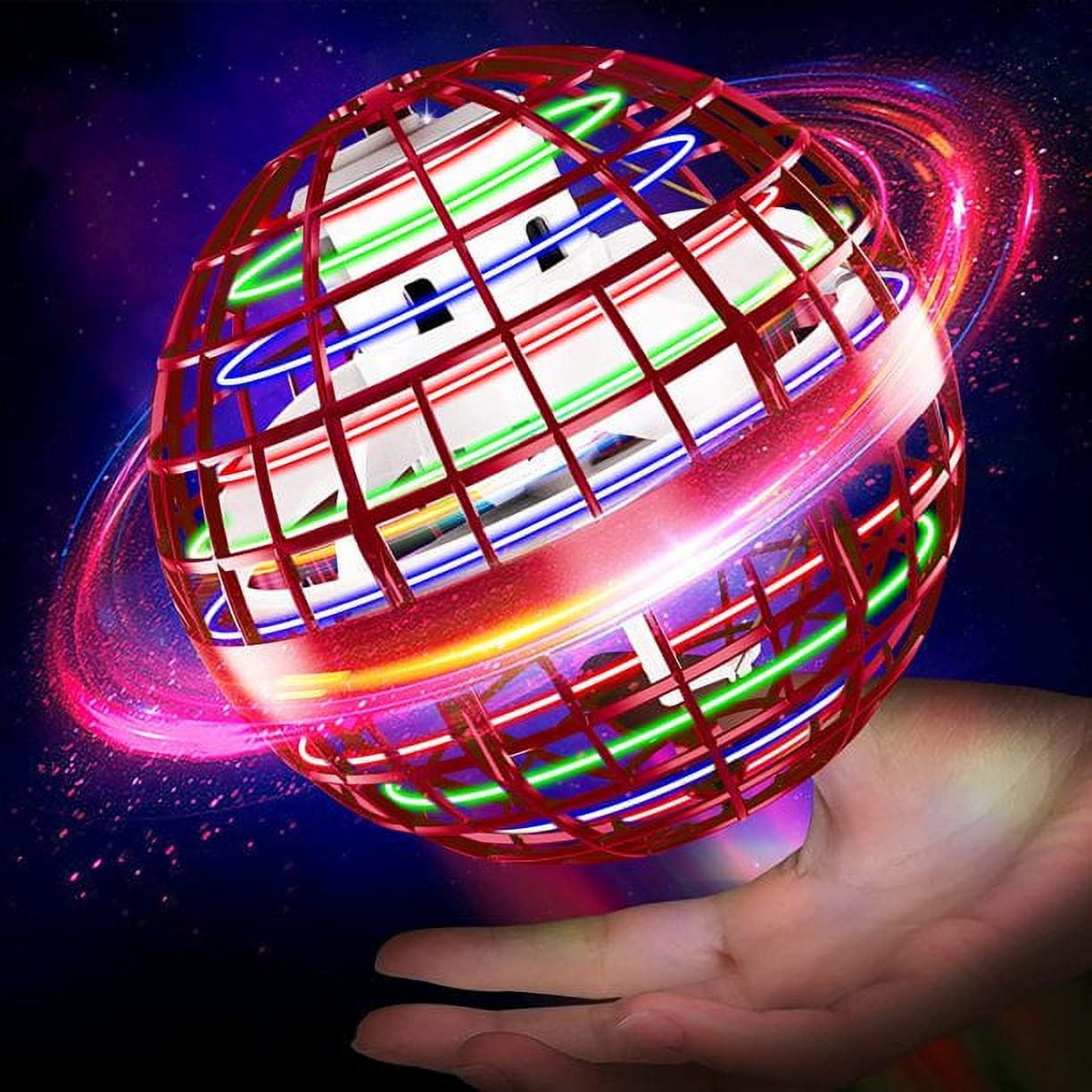 Boule Volante Lumineuse Hover Ball - Drone Miniature LED Boomerang - Intérieur/Extérieur (Rose)