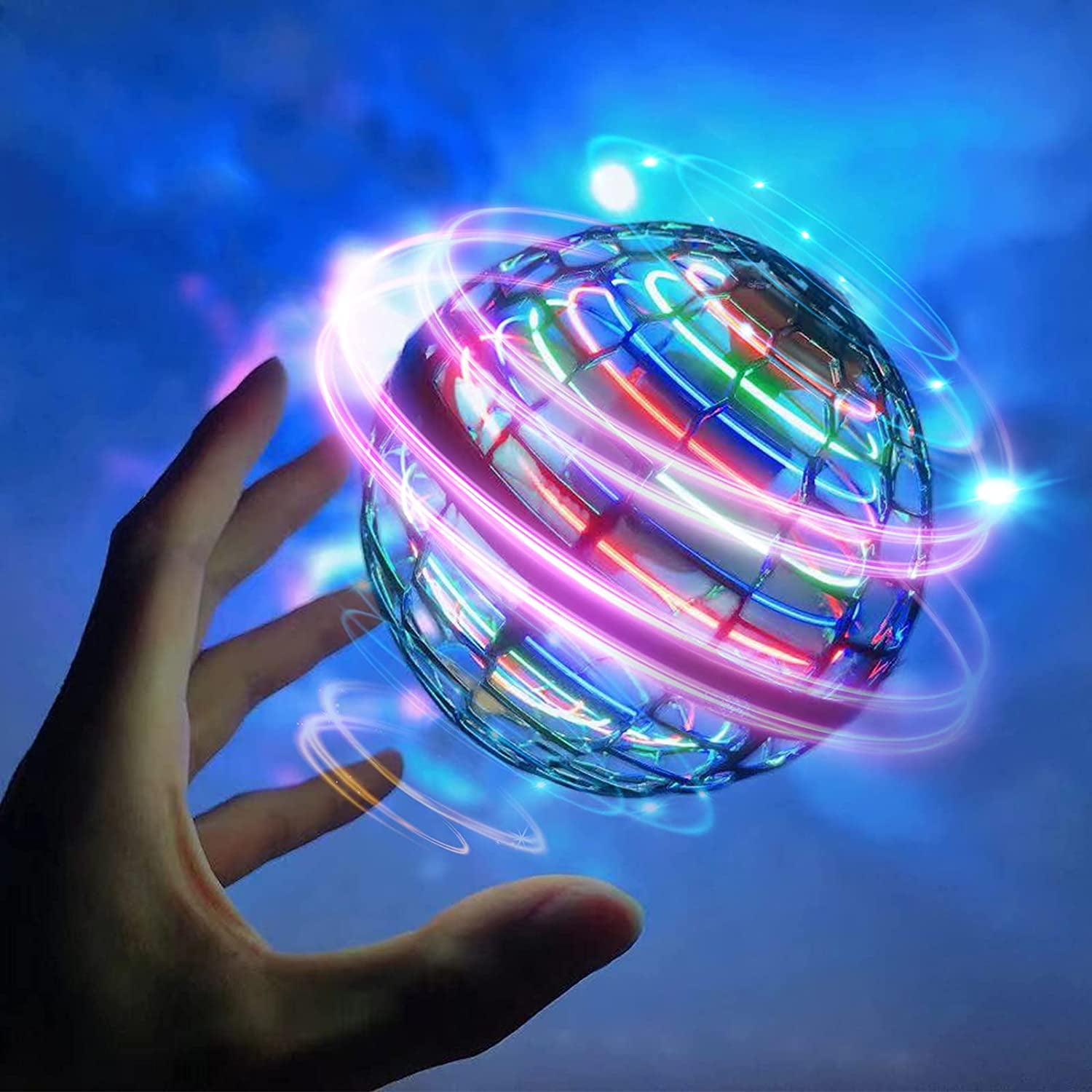 Flying Orb - Boomerang Orb Balls Magic Hand Controlled Flying Fidget  Spinners Built-in RGB Lights Mini Drones Boomerang Orb UFO Toy Safe for  Outside
