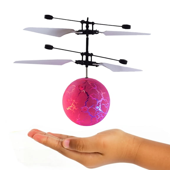 Flying Orb Toy Game Hand-Controlled Mini Drone Cosmic Globe 360Rotating LED Flying Ball Toys RC Toys Gifts for Boy GirlPink