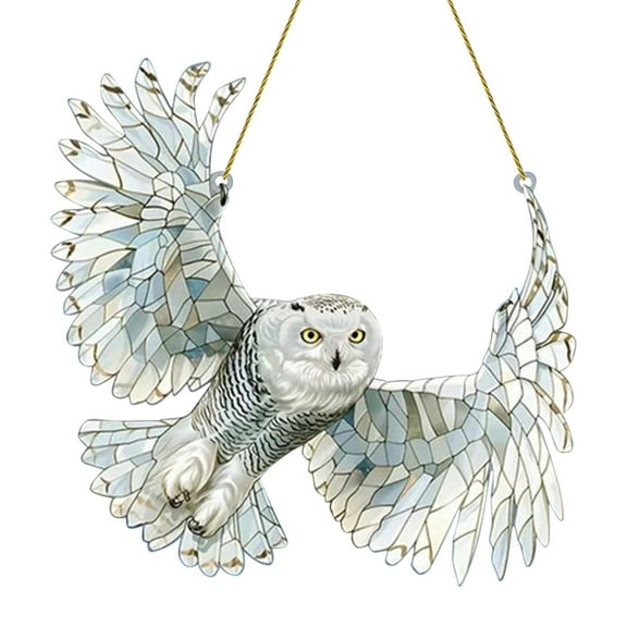 Flying Owl Acrylic Suncatcher Window Hanging Gothic Decor, 7.87"x7.87" Lover Gift Bird Home Art Indoor Windown Suncatchers, for Windows Garden Outdoor