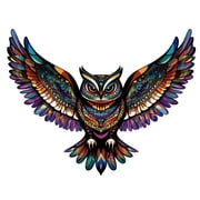 Flying Owl Car Decal   Bright Psychedelic Owl Sticker for Vehicle Window, Laptop or Wall   Spiritual Forest Bird Animal Design   Hippie Boho Wildlife Vinyl Art Decoration