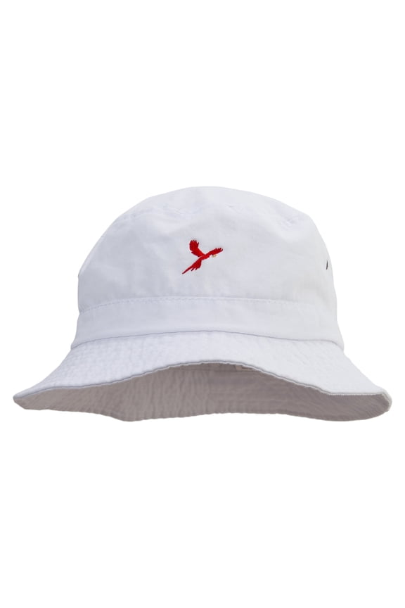 Flying Parrots Logo Embroidered Big Size Washed Hat - White 2XL-3XL