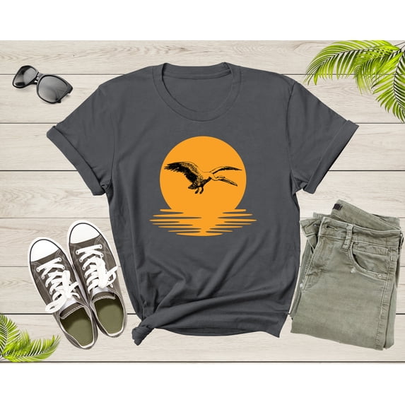 Flying Pelican Bird Animal Sunset Nature For Men Women Kids T-shirt Vintage Retro Pelican Print Shirt Outfit Youth Graphic Design Tshirt