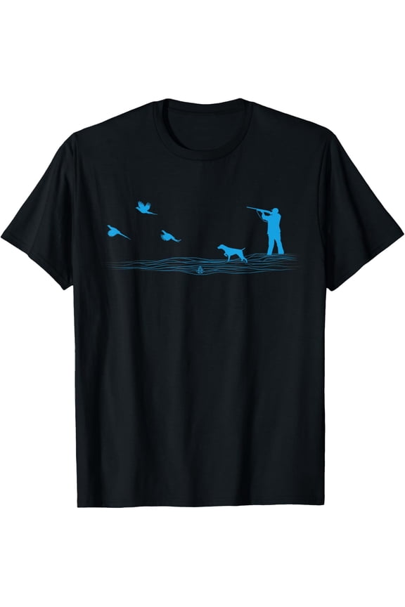 Flying Pheasant Graphic Upland Bird Hunter Dog Hunting T-Shirt