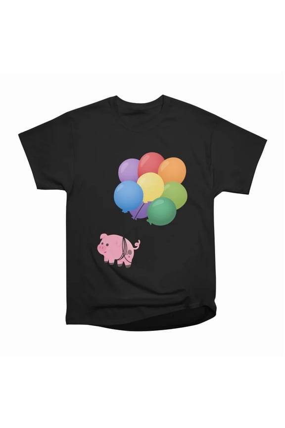 Flying Pig Balloons T-Shirt Tee Gift For Him Merch For Her Apparel For Friend