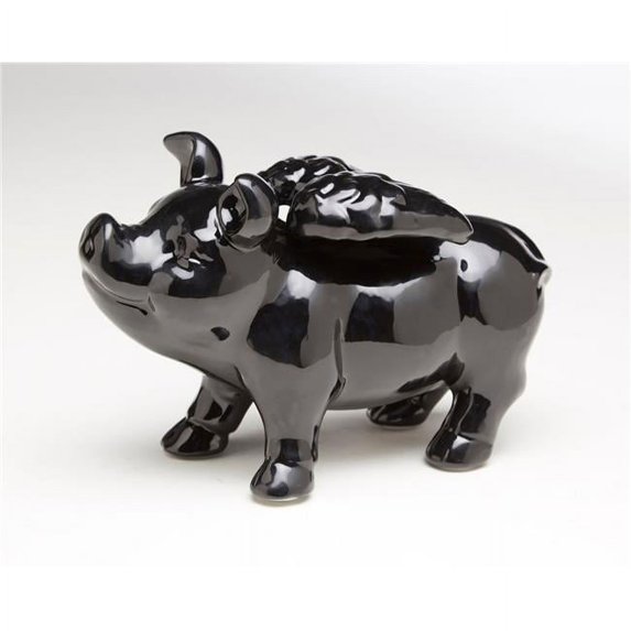 Flying Pig Figure, Black