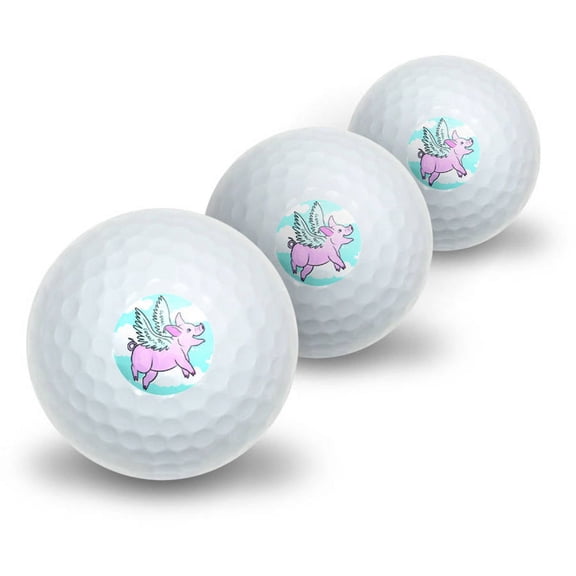 Flying Pig When Pigs Fly Novelty Golf Balls, 3pk
