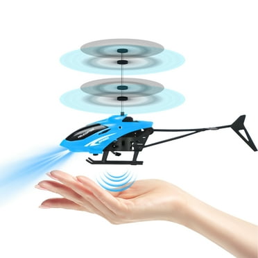 STEM Hand-Controlled Helicopter Toy with LED Lights, Infrared Induction RC Helicopter Flying Ball Toy for Kids Boys Flying Drone Indoor Outdoor Games Gifts for 3 + Year Old