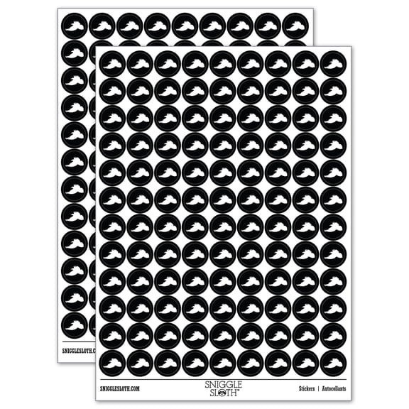 Flying Raven Bird 200+ Round Stickers - Black - Matte Finish - 0.50" Size