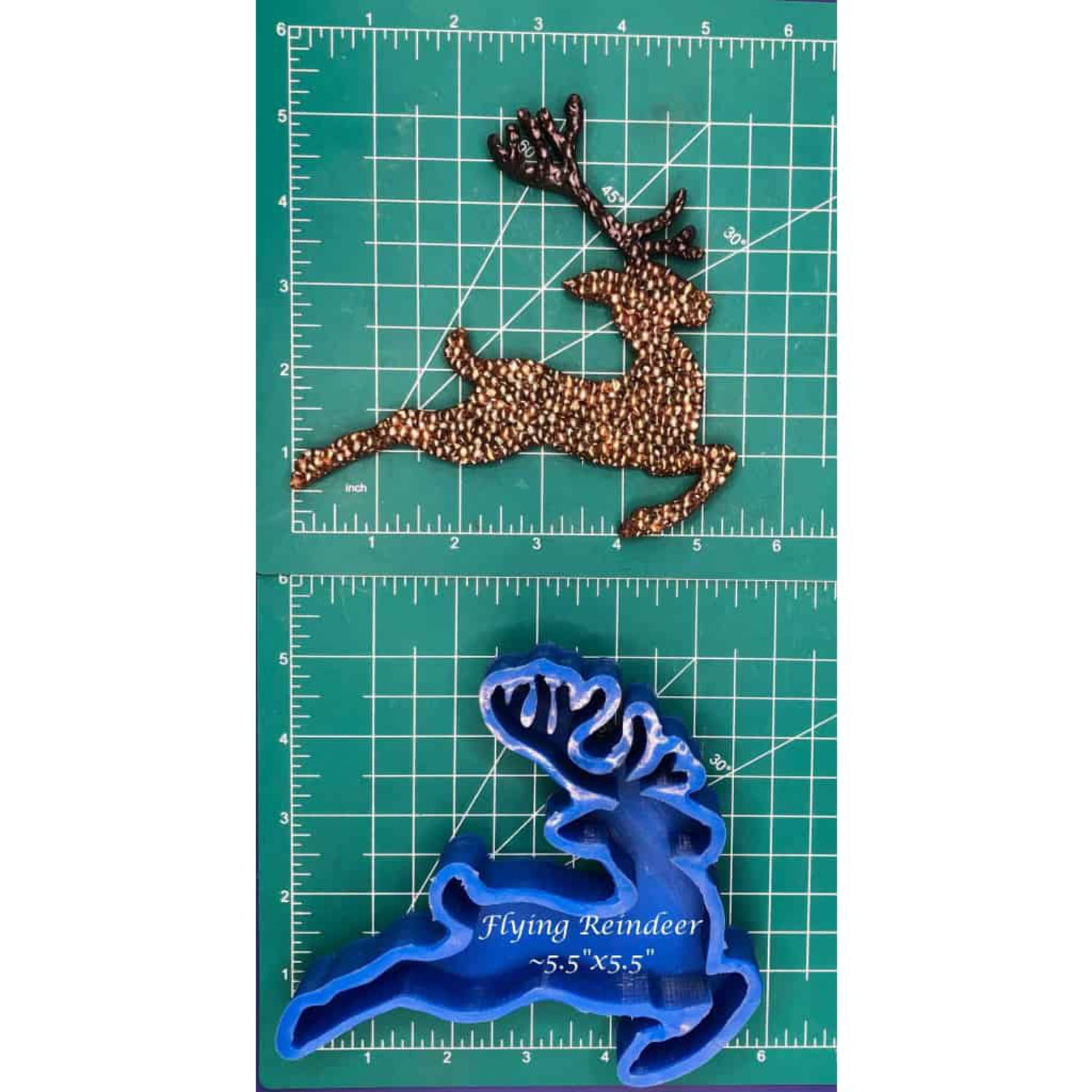 Flying Reindeer Silicone Freshie Mold