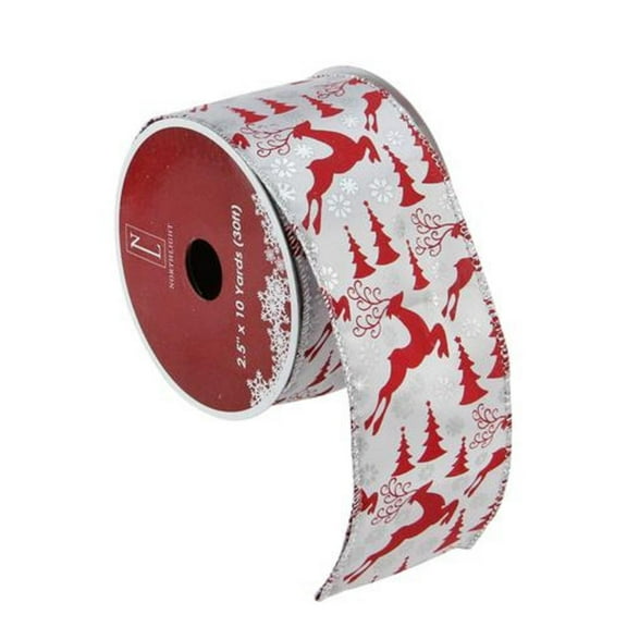 Flying Reindeer Wired X-mas Craft Ribbon