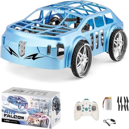 Flying Remote Control Car, 2 in 1 Air & Land Rc Flying Car Drone, Remote Control Quadcopter, Dual Air & Ground Mode, Durable Drop-Resistant Design, Easy to Operate, for All Ages