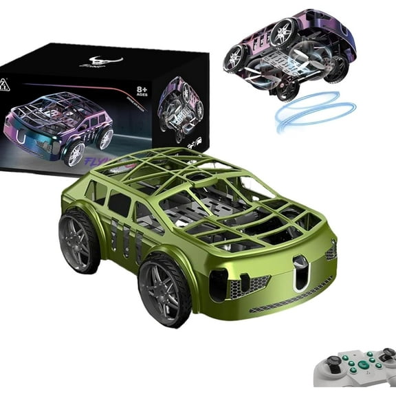 Flying Remote Control Car, Dual-Mode 2-in-1 RC Flying Car & Mini Drone, One-Key Takeoff/Landing, LED Lights, Stable 2.4G Control, Crash-Resistant Propeller Guard, Fun Indoor Outdoor