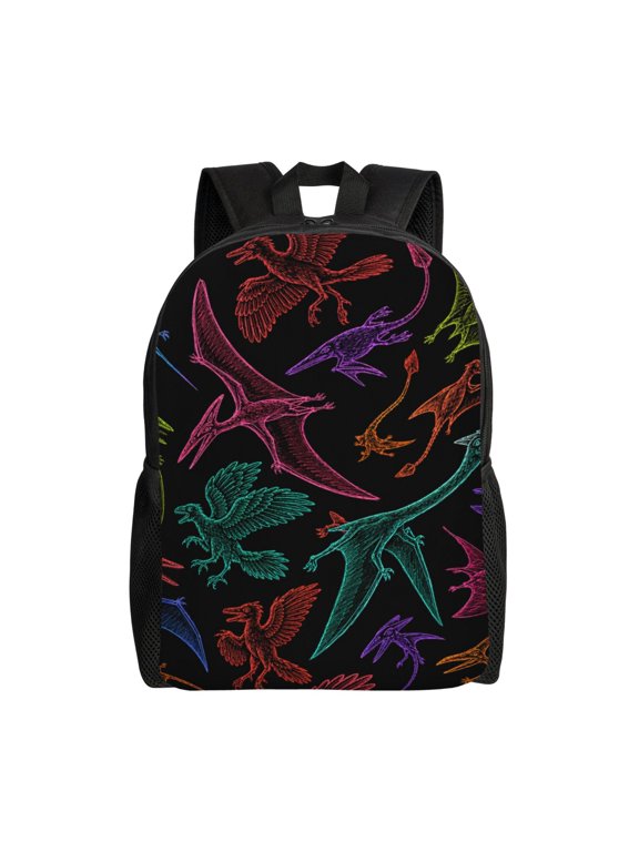 Flying Reptiles Fossil Doodle Laptop Backpack, Padded 15.6 Inch Computer Compartment, Casual Travel Work Daypack