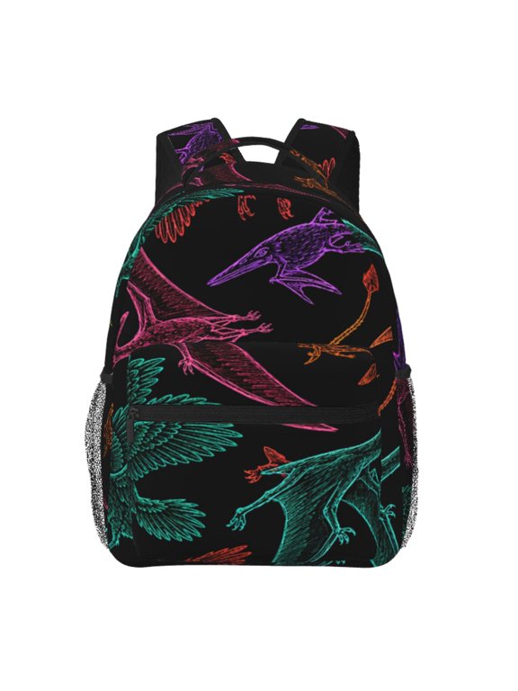 Flying Reptiles Fossil Doodle Laptop Backpack Travel Rucksack for Teens Adults, Fits 15-inch Notebook