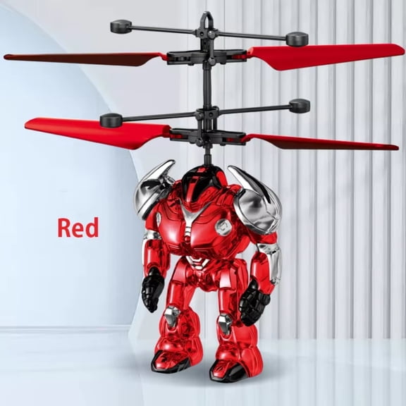 Flying Robot Toy, Hand Controlled Induction Hover Helicopter with LED Lights, Infrared Sensor Flying Orb Drone for Boys and Girls Ages 6+