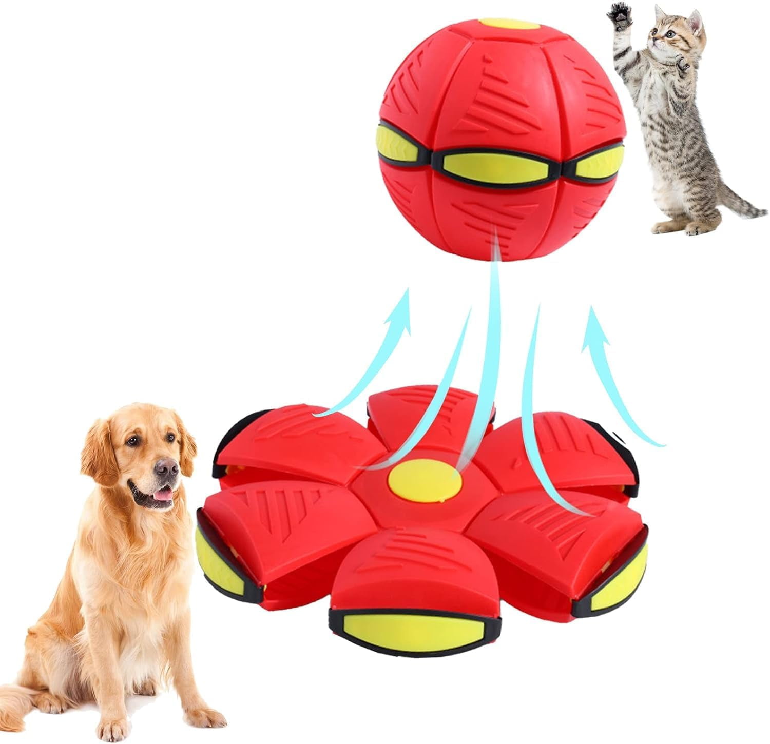 Flying Saucer Ball, Pet Toy, Outdoor Flying Saucer Ball for Dogs, Magic