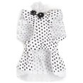 thumbnail image 1 of Flying Sleeve Pet Dress Ruffles Printed, French Style Lace with Hair Pin, Dot Print Pet Skirt - Pet Supplies, 1 of 8