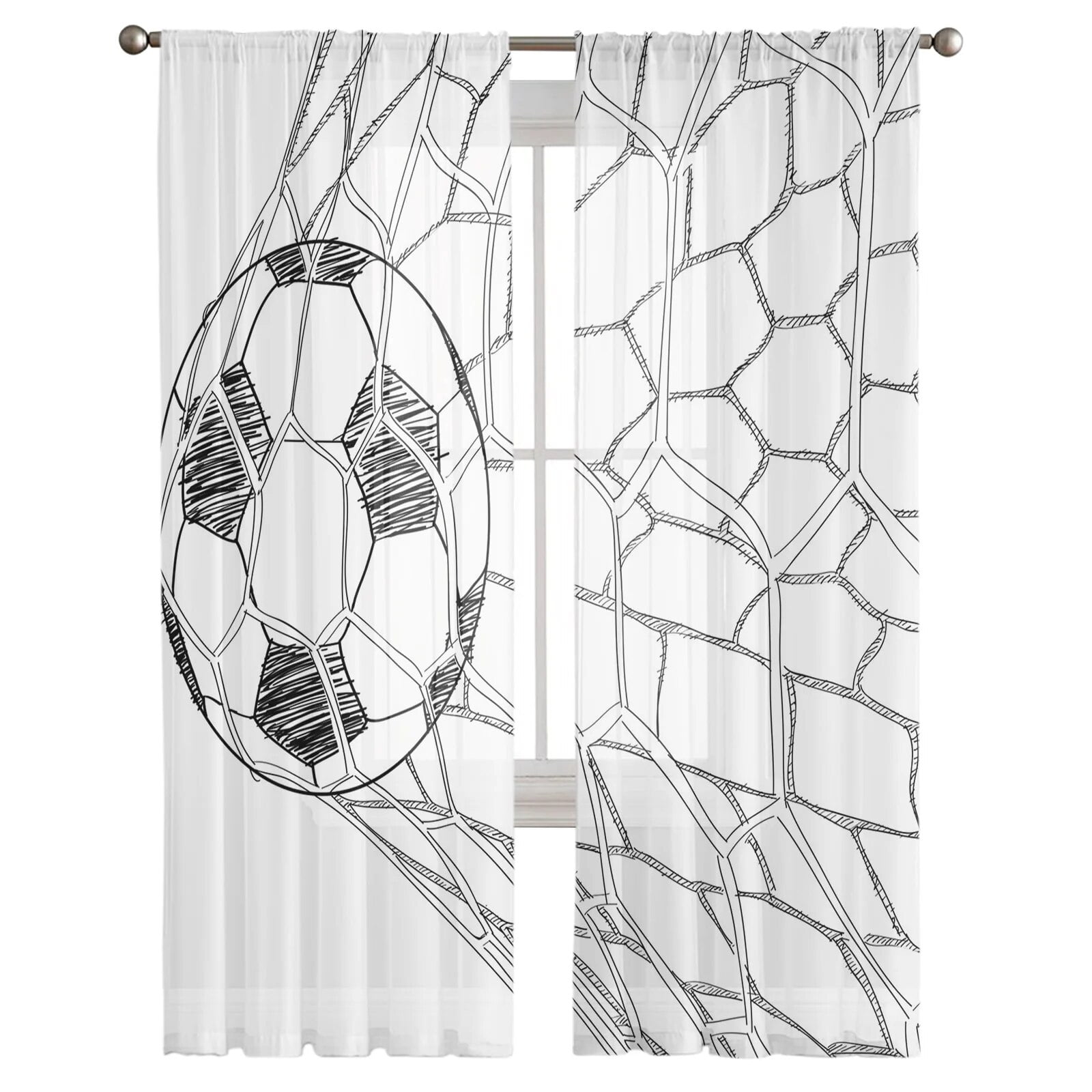 Flying Soccer Balls Sports Star Curtains For Bedroom Window Curtain flying-soccer-balls-sports-star-curtains-for-bedroom-window-curtain