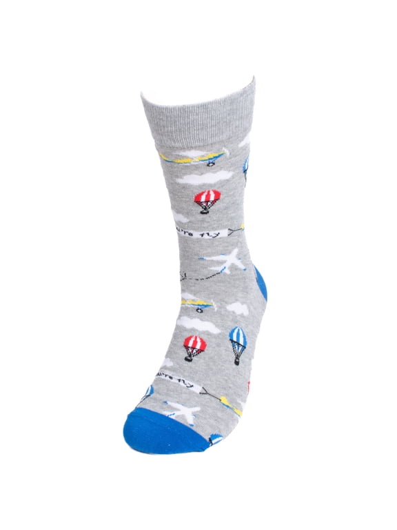 Flying Socks Fun Socks Hot Air Balloon Jumbo Jets Airplanes Pilot Gifts Men's Aviation Pilot Novelty Socks Love To Fly Travel Pilot Gifts