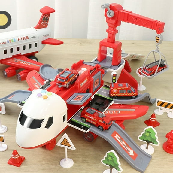 Flying Space Orb Fascinating Orb F 14 Storage Transport Plane Cargo Diecast Construction Vehicles And Playmat Kids Toy Aircraft With Lights & Sounds For 3 4 5 6 Years Old Boys And Girls