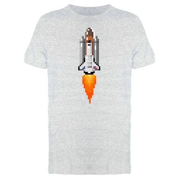 Flying Space Shuttle Pixel Tee Men's -Image by Shutterstock