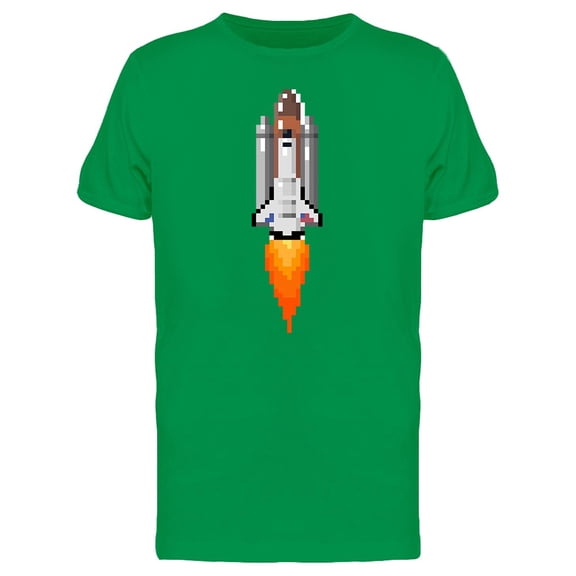 Flying Space Shuttle Pixel Tee Men's -Image by Shutterstock
