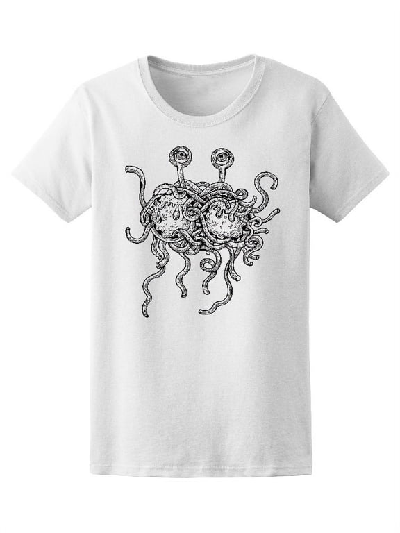 Flying Spaghetti Monster B&w T-Shirt Men -Image by Shutterstock, Male Large