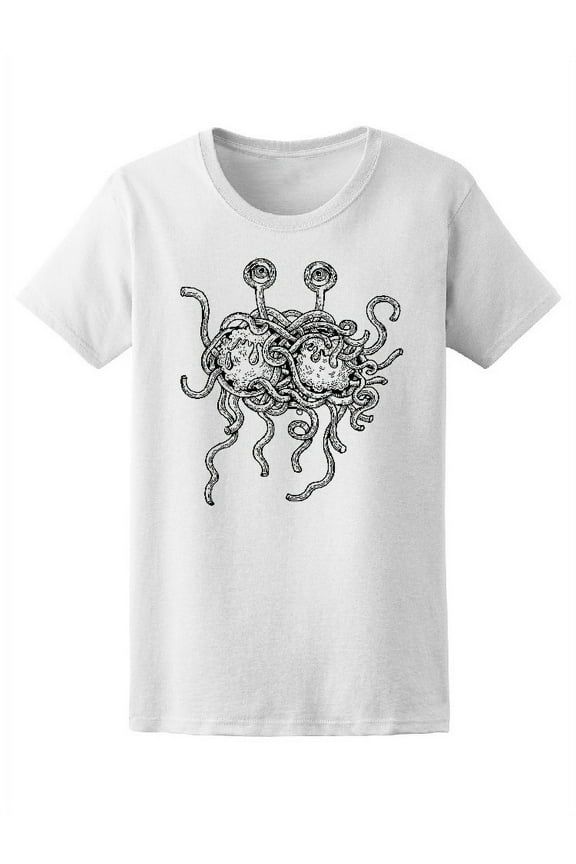 Flying Spaghetti Monster B&w T-Shirt Men -Image by Shutterstock, Male Large