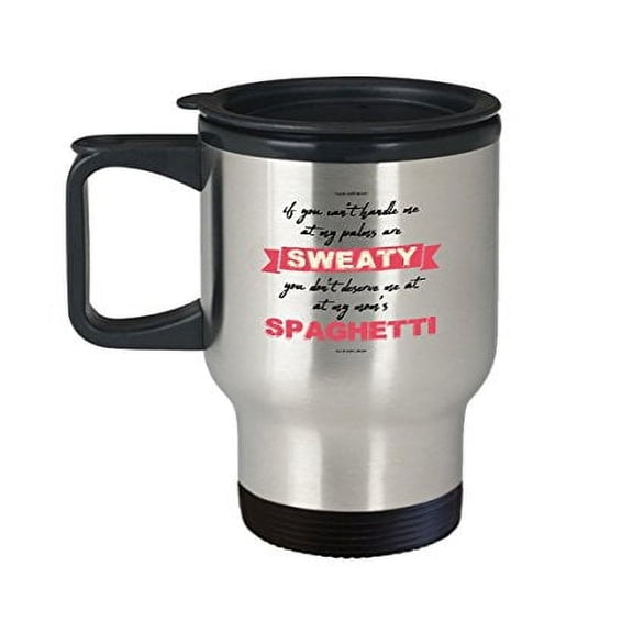 Flying Spaghetti Monster Mug - If You can't Handle Me at my Palms are Sweaty - Pasta Themed Gifts - 14 oz Stainless Steel Cup