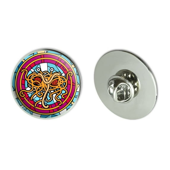 Flying Spaghetti Monster Stained Glass Metal 1.1" Tie Tack Hat Lapel Pin Pinback
