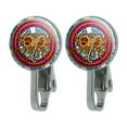 thumbnail image 1 of Flying Spaghetti Monster Stained Glass Novelty Clip-On Stud Earrings, 1 of 3