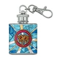 thumbnail image 1 of Flying Spaghetti Monster Stained Glass Stainless Steel 1oz Mini Flask Key Chain, 1 of 3