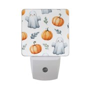 Flying Specters Leaves Pumpkins Halloween LED Night Light Sensor Lamp Plug-in Adjustable Brightness 2 Pack