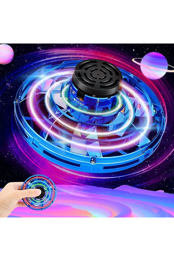 Flying Spinner Mini Drones for Kids,Flying Orb Ball Hand Controlled,UFO Magic Ball Toy for Adult and Kids (Blue)