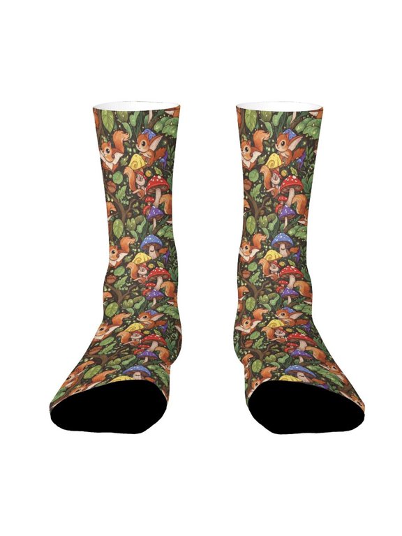 Flying Squirrel Gliding Funny Novelty Crew Socks for Women Men Sports