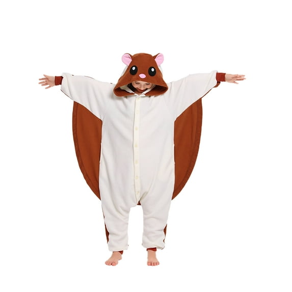Flying Squirrel Onesie Pajama Kids Unisex Animal Costumes Polyester One-Piece Sleepwear for Boys and Girls 5T