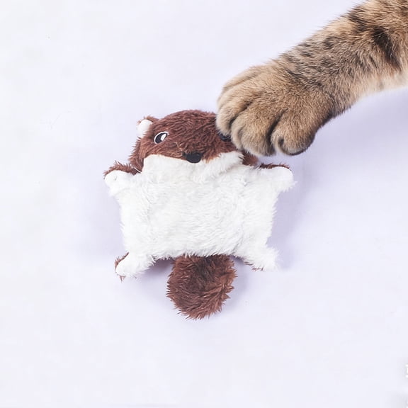 Flying Squirrel Plush Dog Toy with Squeaker & Crinkle - Cute Animal Chew Toy for Small Medium Dogs, Interactive Play & Teething Relief