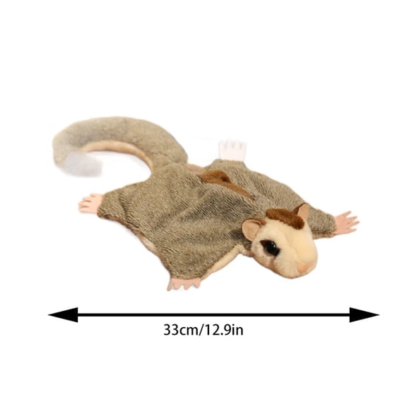 Flying Squirrel Plush Stuffed Toy with Magnetic Paws Cute Soothing Puppet Doll for Children Birthday Gift Soft Throw Pillow Home Decoration