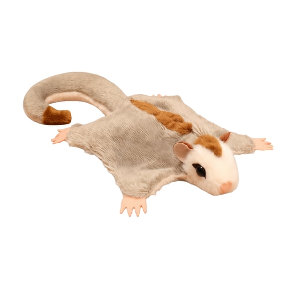Flying Squirrel Plush Toy, Cute Sugar Glider Stuffed Animal with Long Tail and Spread Wings, Soft Fluffy Wildlife Doll for Boys Girls Teens, Christmas & Birthday Gift