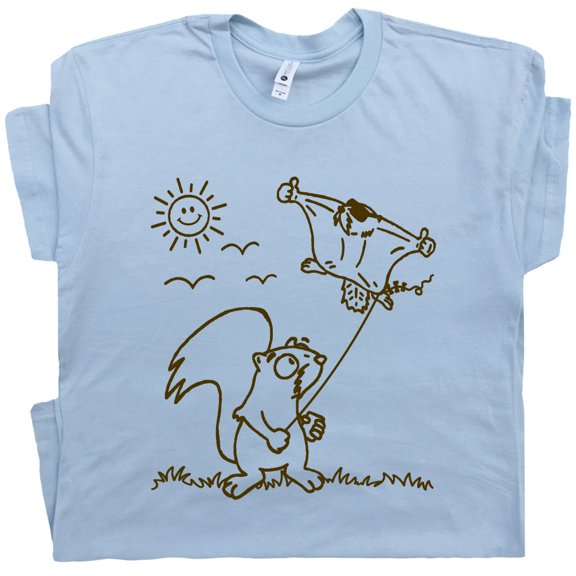 Flying Squirrel T Shirt Funny Cute Squirrel Shirts for Women Men Adorable Cool Silly Chipmunk Silly Retro Graphic Tee Sarcastic Humor