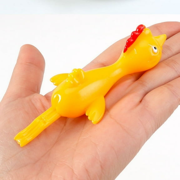 Flying Stretchy Chicken Launcher,Super Elastic TPR Material with Finger Sling Shot Design,Funny Party Favor and Stress Relief Toy for Office and Classroom,Novelty Flying Rubber Chicken Toy