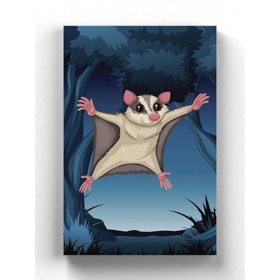 Flying Sugar Glider Art Wrapped Canvas  -Image by Shutterstock,