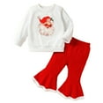 thumbnail image 1 of Flying Sun Baby Girls Christmas Outfit Red Flared Pants Suit Long Sleeve Christmas Set, 1 of 7