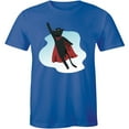 thumbnail image 1 of Flying Super Black Cat in Sky Print Men's Superhero Fly Magic Kitten T-Shirt, 1 of 4