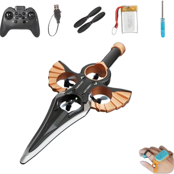 Flying Sword RC Glider - Gesture-Controlled 360° Flip Drone w/Drop-Proof Frame & 6-Axis Gyro, 3-Speed Adjustment RC, Night Flying LED Lights for all Ages