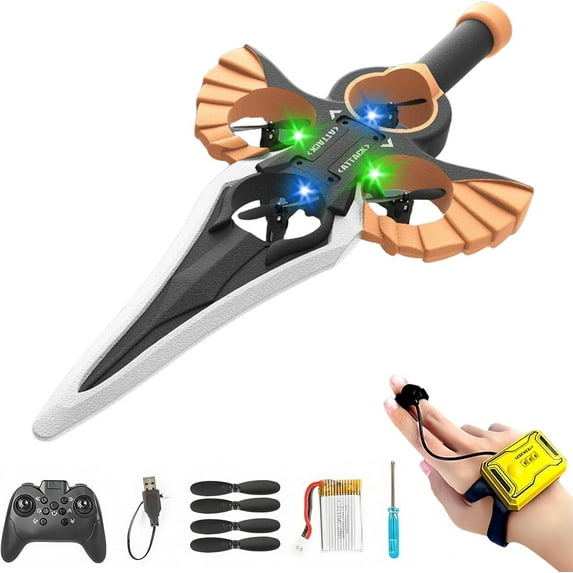 Flying Sword Rc Glider, Remote Control Flying Sword with Autopilot & Gyro Stabilizer, 3-Speed Control, Gift for Adults or Teens (A-Copper)